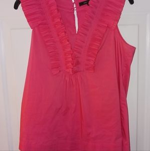 BCBG  Maxazria Pink Ruffled sleeveless Top. Size S